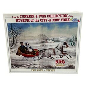 White Mountain Currier Ives Collection The Road‎ Winter 550 Piece Jigsaw Puzzle